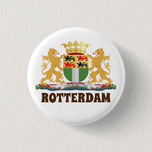 Macaron Rond 2,50 Cm Armoiries de Rotterdam, Pays-Bas