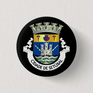 Macaron Rond 2,50 Cm Armoiries de Setúbal, PORTUGAL