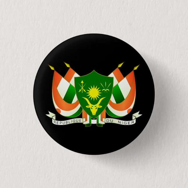 Macaron Rond 2,50 Cm Armoiries du Niger (Devant)