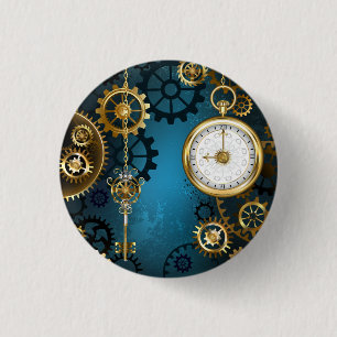 Macaron Rond 2,50 Cm Arrière - plan turquoise à vapeur avec Gears