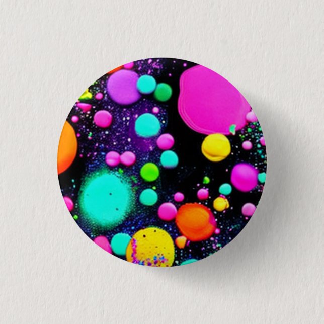 Macaron Rond 2,50 Cm art Abstrait brillant (Devant)