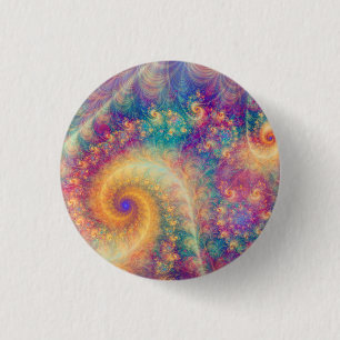 Macaron Rond 2,50 Cm Art abstrait fractal vortex fantaisiste