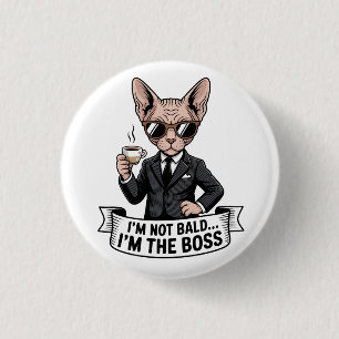 Macaron Rond 2,50 Cm Art de café avec un chat Sphynx patron cool