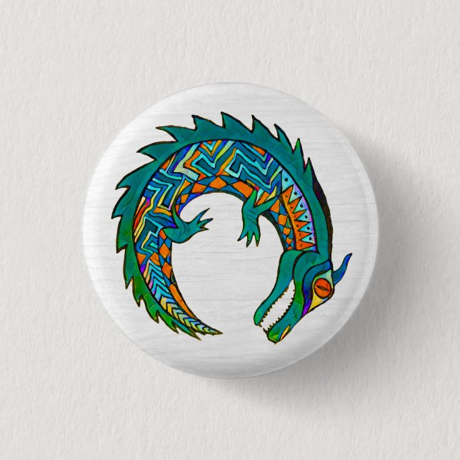 Macaron Rond 2,50 Cm Art de l'alligator tribal (Devant)