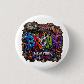 Macaron Rond 2,50 Cm Art de rue graffiti urbain Bronx New York