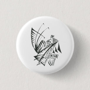Macaron Rond 2,50 Cm Art de tatouage tribal abstrait noir et blanc d'Ég