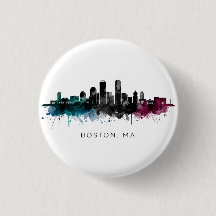 Art du Massachusetts | Aquarelle de la skyline de