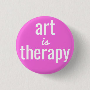 Macaron Rond 2,50 Cm Art is Therapy Pink Pin Button