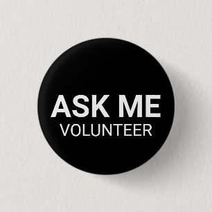 Macaron Rond 2,50 Cm As Me Volunteer blanc noir personnalisé texte simp