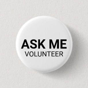 Macaron Rond 2,50 Cm As Me Volunteer noir blanc personnalisé texte simp