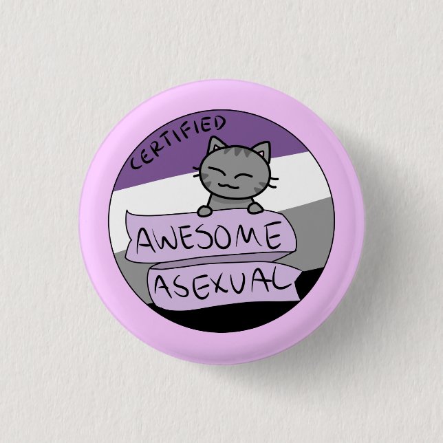 Macaron Rond 2,50 Cm Asexuel impressionnant (Devant)