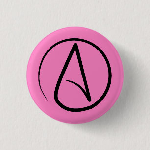 Macaron Rond 2,50 Cm Atheist symbol: black on light pink