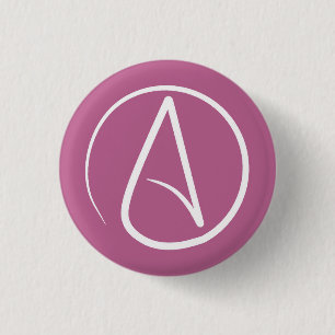 Macaron Rond 2,50 Cm Atheist  symbol: white on mauve pink