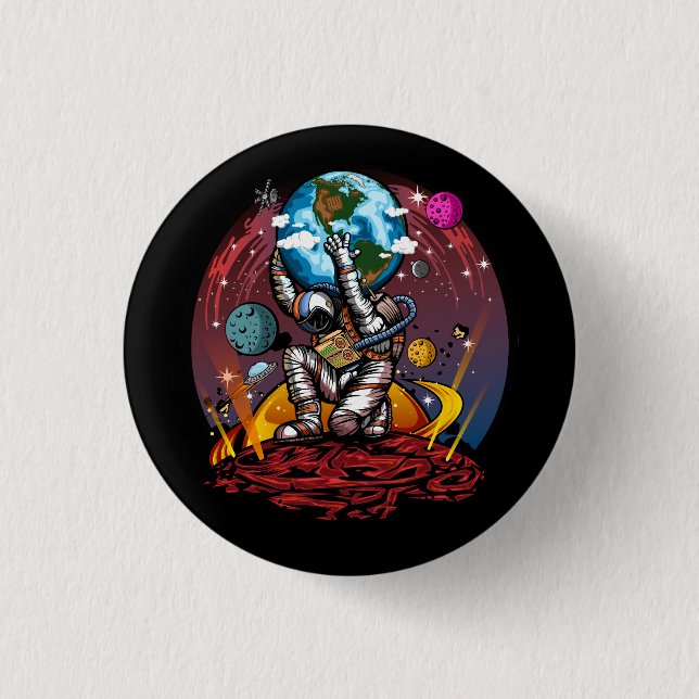 Macaron Rond 2,50 Cm Atlas Space Man (Devant)