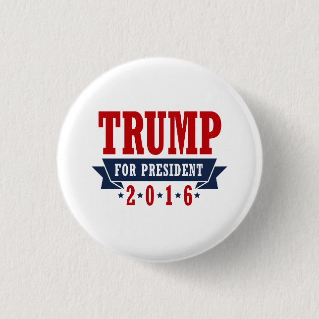 Macaron Rond 2,50 Cm Atout pour le président 2016 ruban certifié (Devant)