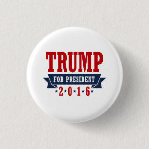 Macaron Rond 2,50 Cm Atout pour le président 2016 ruban certifié