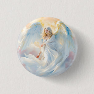 Macaron Rond 2,50 Cm Aube céleste - Ange de Paix et de Lumière
