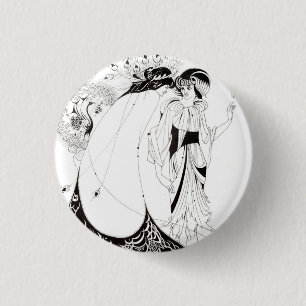 Macaron Rond 2,50 Cm Aubrey Beardsley Le Bouton de la jupe Peacock