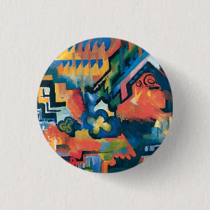 Macaron Rond 2,50 Cm Auguste Macke - Hommage à Bach Art Moderne Abstrai