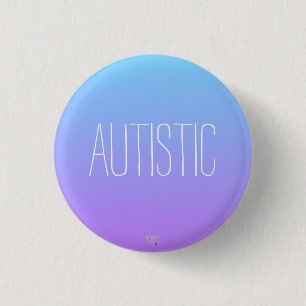 Macaron Rond 2,50 Cm Autism/bleu pourpre "autiste" Neurodiversity