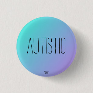 Macaron Rond 2,50 Cm Autism/pourpre Bleu "autiste" Neurodiversity
