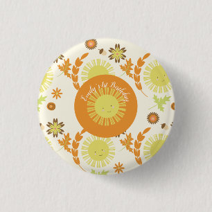 Macaron Rond 2,50 Cm Automne Sunshine Automne Fête d'anniversaire