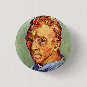 Macaron Rond 2,50 Cm Autoportrait de Vincent Van Gogh sans barbe Art