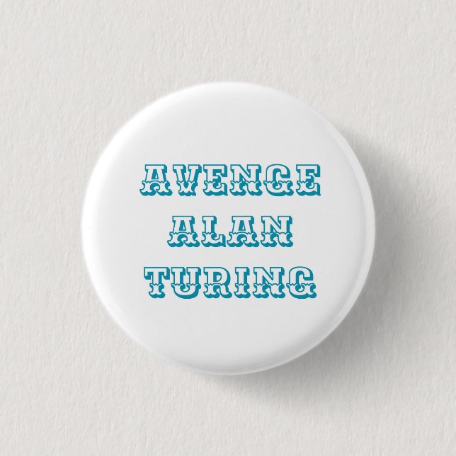 Macaron Rond 2,50 Cm Avenge Alan Turing (Devant)