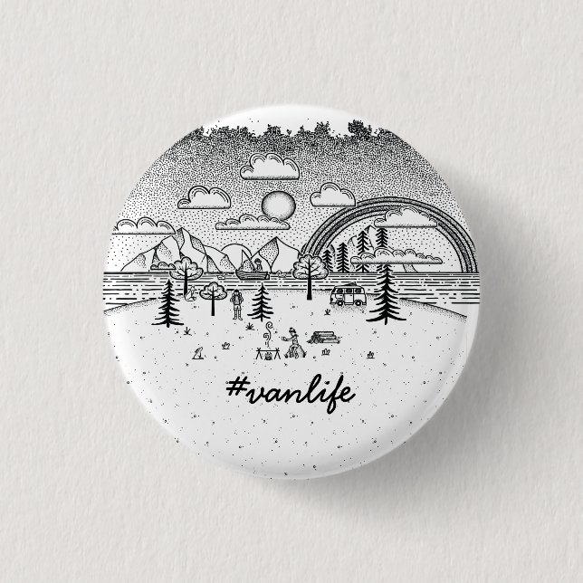Macaron Rond 2,50 Cm Aventure extérieure d'été d'amusement de #vanlife (Devant)