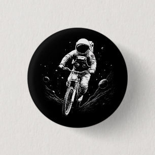 Macaron Rond 2,50 Cm Aventure spatiale en vélo astronaute cosmique