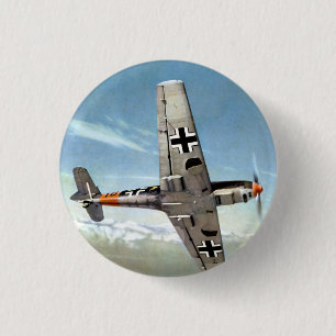 Macaron Rond 2,50 Cm Avions du 2ÈME GUERRE MONDIALE ME-109 en vol