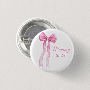 Macaron Rond 2,50 Cm Baby-Show de bébé fille avec un nœud rose - future