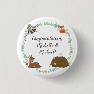 Macaron Rond 2,50 Cm Baby shower animal de la forêt