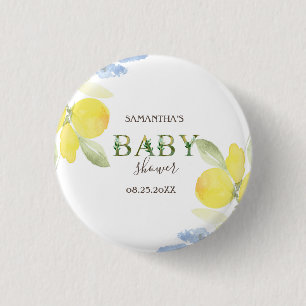 Macaron Rond 2,50 Cm Baby shower aux citrons aquarelles