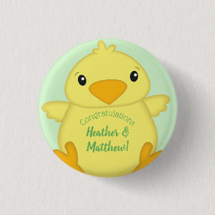 Macaron Rond 2,50 Cm Baby shower blanc vert