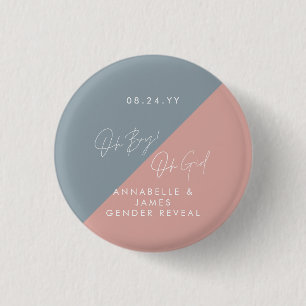 Macaron Rond 2,50 Cm baby shower bleu, sexe révéler