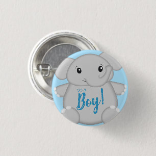 Macaron Rond 2,50 Cm Baby shower Blue Elephant
