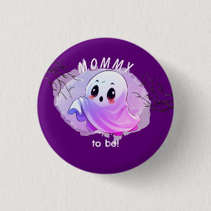 Macaron Rond 2,50 Cm Baby shower Boo Halloween Deep Purple Theme Party