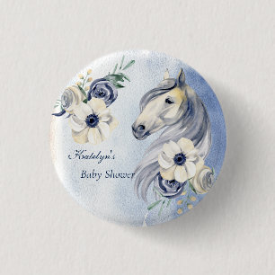 Macaron Rond 2,50 Cm Baby shower de fleurs d'aquarelle du ranch
