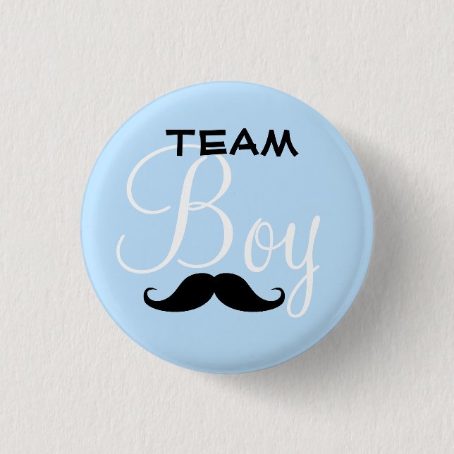 Macaron Rond 2,50 Cm Baby shower de garçon d'équipe de moustache (Devant)