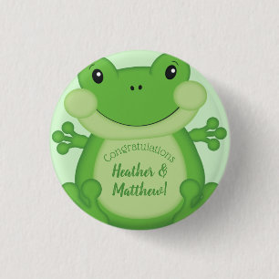 Macaron Rond 2,50 Cm Baby shower de grenouille vert