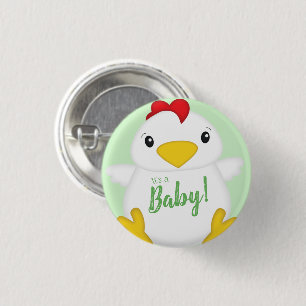 Macaron Rond 2,50 Cm Baby shower de poulet vert