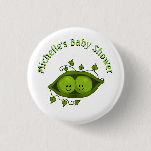 Macaron Rond 2,50 Cm Baby Shower Deux Petits Pois Dans Une Cosse Person