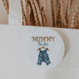 Macaron Rond 2,50 Cm Baby shower moderne Denim Boy Blue Jean