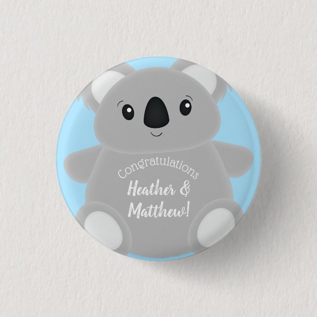 Macaron Rond 2,50 Cm Baby shower Ours de Koala (Devant)