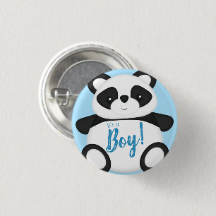 Macaron Rond 2,50 Cm Baby shower Ours Panda Bleu