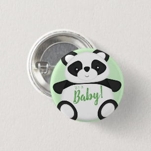 Macaron Rond 2,50 Cm Baby shower Ours Panda Vert