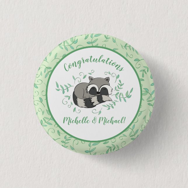 Macaron Rond 2,50 Cm Baby shower Raccoon (Devant)