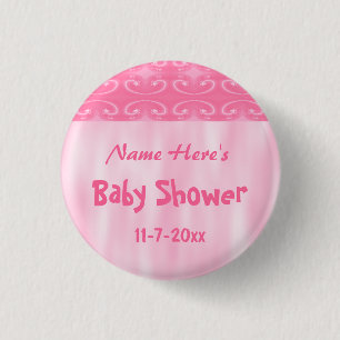 Macaron Rond 2,50 Cm Baby shower rose