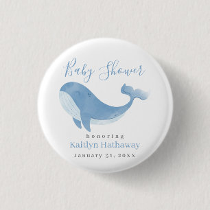 Macaron Rond 2,50 Cm Baby shower Watercolor Blue Whale